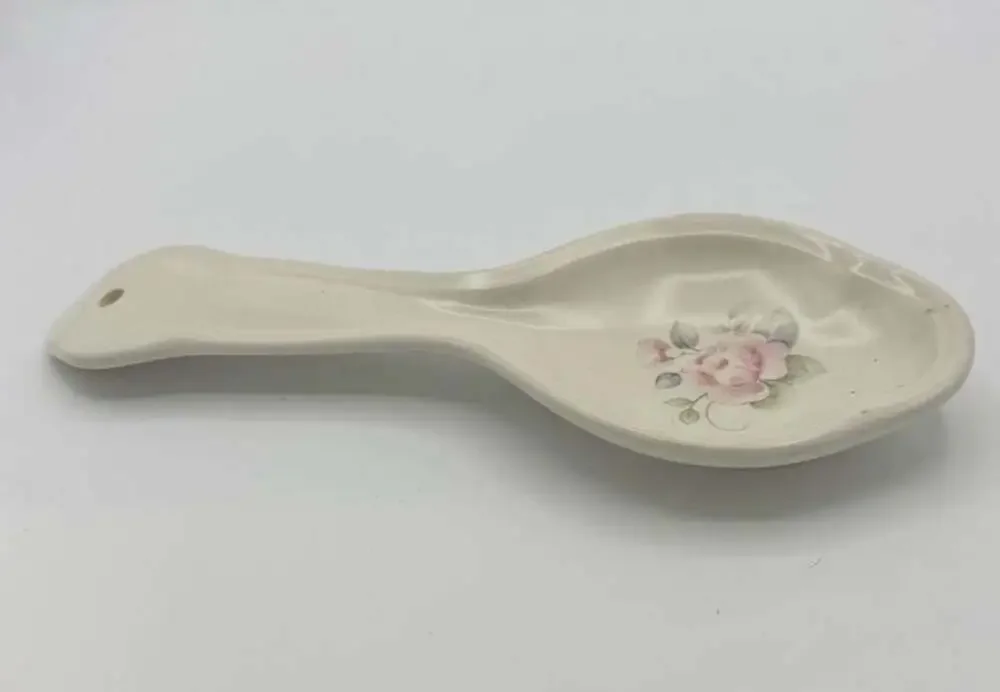 Pfaltzgraff Tea Rose Stoneware Spoon Rest